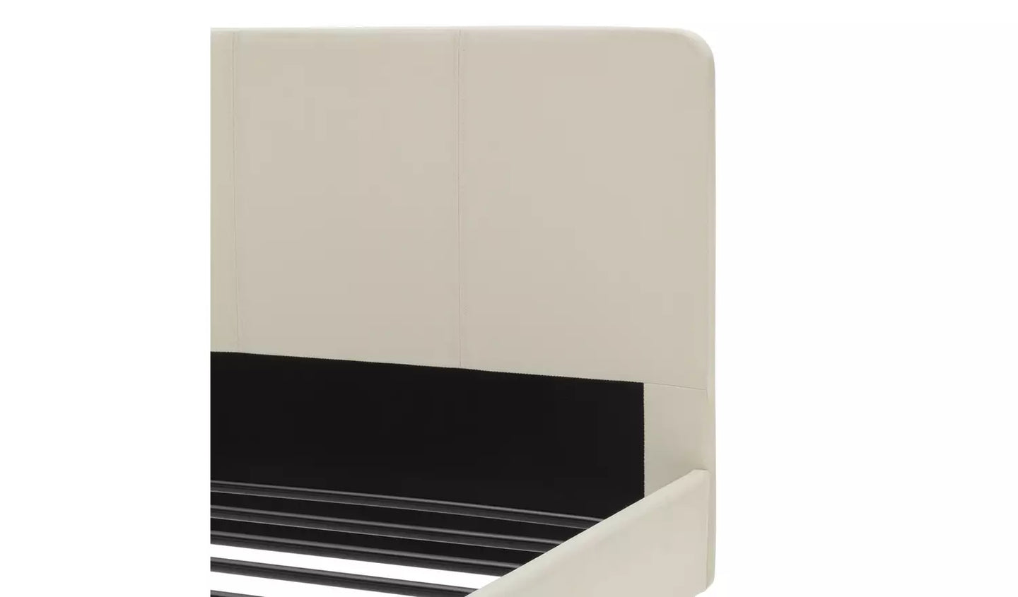 Kristopher Single Fabric Bed Frame - Cream